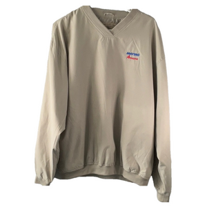 Men's Beige V-Neck Windbreaker